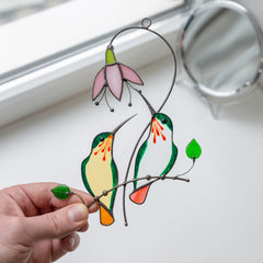 Hummingbird Stained Glass Window Hangings | Yedwo