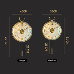 Luxury Deer Natural Abalone Shell Wall Clock | Yedwo Home