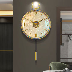 Luxury Deer Natural Abalone Shell Wall Clock | Yedwo Home