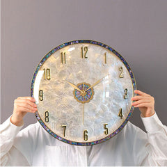 Luxury Natural Abalone Shell Alloy Wall Clock | Yedwo Home