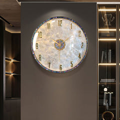 Luxury Natural Abalone Shell Alloy Wall Clock | Yedwo Home