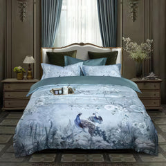 Super Soft Egyptian Cotton Blue Birds  Duvet Cover | Yedwo