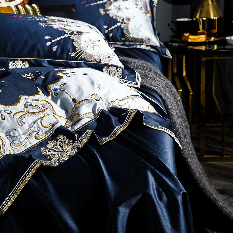 4/6Pcs Top-Level Egypt Cotton Royal Luxury Bedding Set Embroidery Queen King  Sz