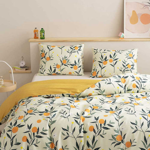 100% Cotton Orange Fruit Duvet Cover Sets | Yedwo Home