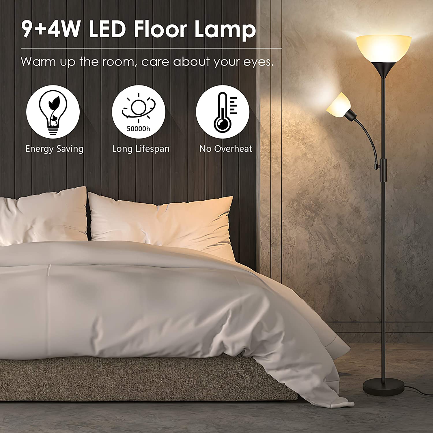 3000K Energy-Saving Standing Floor Lamp | Yedwo Design
