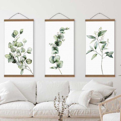 3 Panel Eucalyptus Canvas Art Print | Yedwo