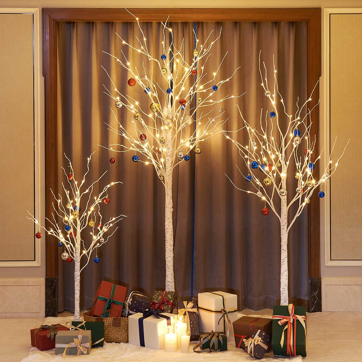 Artificial Decoration Lighted Birch Tree | Yedwo Home