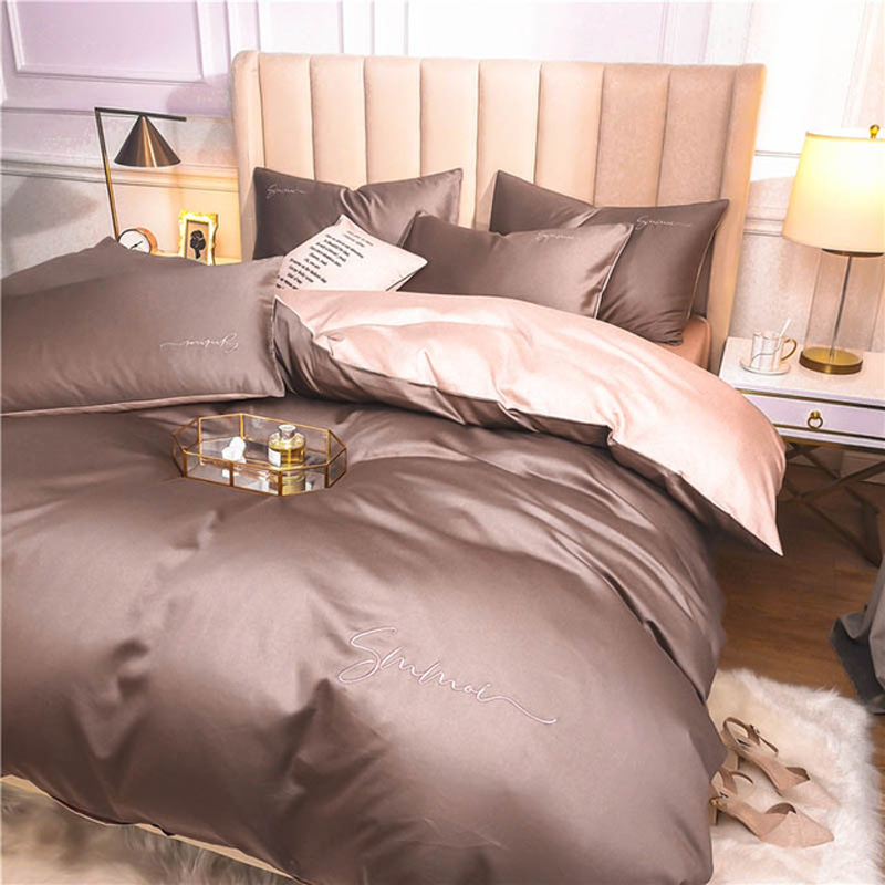 60S Long-staple Cotton Solid Color Embroidery Duvet Cover | Yedwo Home