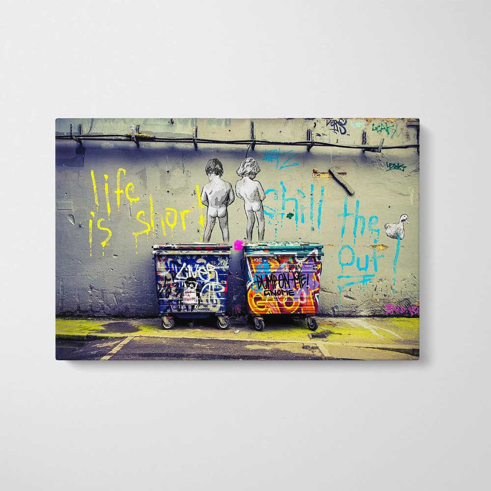 Banksy Peeing Boys Graffiti Street Art Wall Art | Yedwo