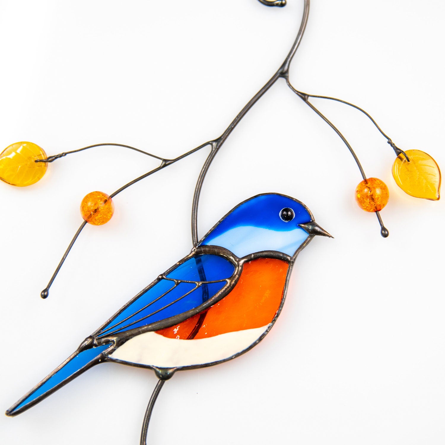 Bluebird Stained Glass Bird Suncatcher | Yedwo