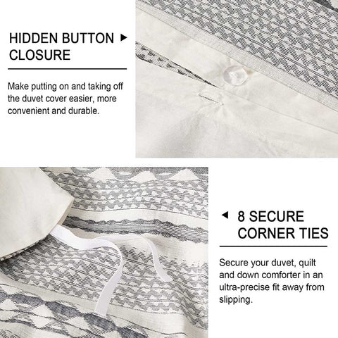 Boho Textured Cotton Jacquard Duvet Cover Set | Yedwo