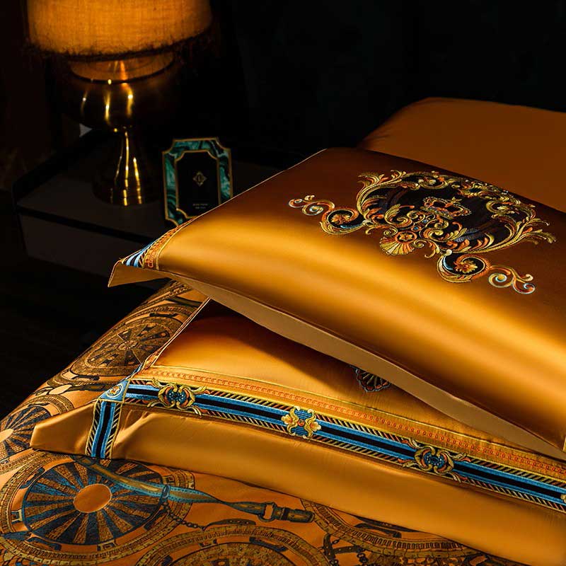 Chic Golden Luxury Jacquard Duvet Cover | Yedwo