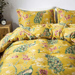 Chinoiserie Chic Peacock Floral Duvet Cover | Yedwo Home