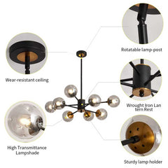 Classic 8 Light Chandelier with Glass Globes | Yedwo