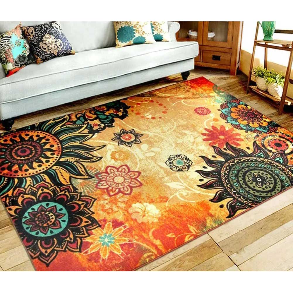 Contemporary Boho Retro Style Abstract Carpet | Yedwo