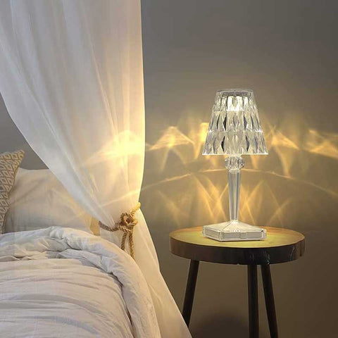Crystal Rechargeable Bedside Desk Lamp | Yedwo