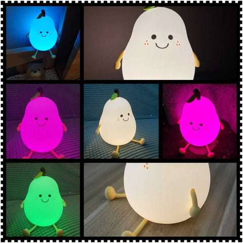 Cute Silicone Nursery Pear Lamp | Yedwo