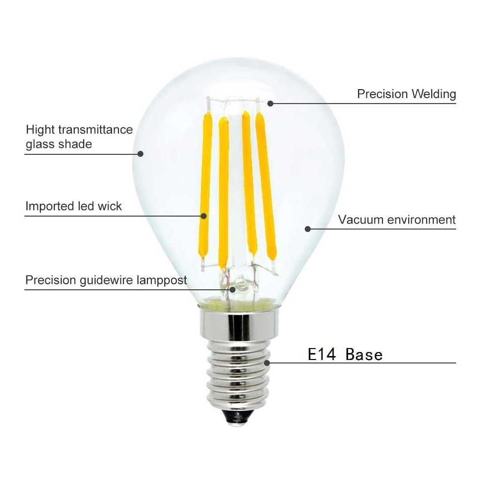 E14 4W LED Filament Bulb(4 Pack) | Yedwo