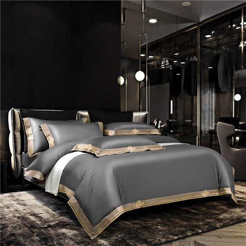 Embroidered Motif Border Duvet Cover Set | Yedwo Home