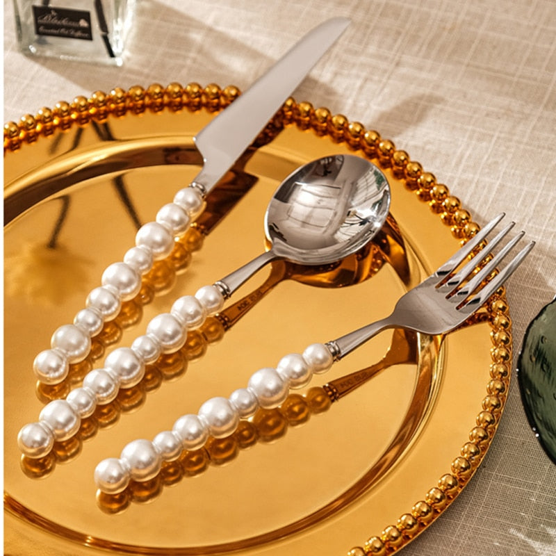 Europe Silver Pearl Cutlery Set | Yedwo
