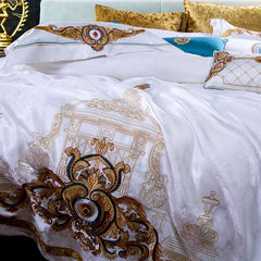 Evaria Satin Cotton Luxury Royal Duvet Cover Set | Yedwo Home