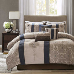 Faux Silk-Traditional Luxurious 7 Pieces Bedding Sets | Yedwo