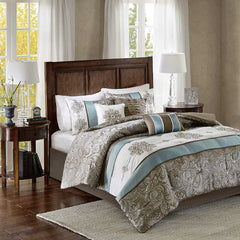 Faux Silk-Traditional Luxurious 7 Pieces Bedding Sets | Yedwo