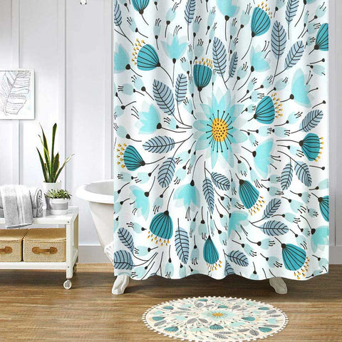 Floral Plant Throw Rugs with Pom Poms Fringe | Yedwo