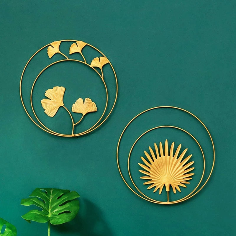 Gold Metal Ginkgo Wall Ornaments | Yedwo Design