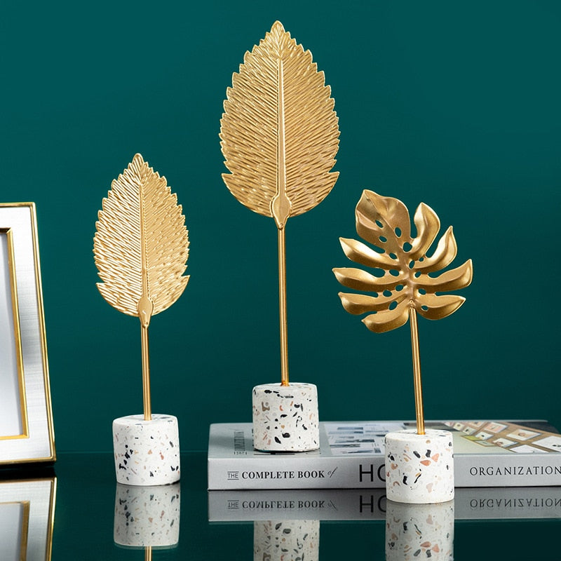 Gold Leaf Decorations with Base | Yedwo