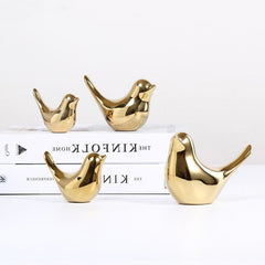 Gold Modern Small Birds Statues | Yedwo