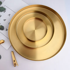 Gold Round Shape Storage Tray | Yedwo