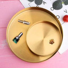 Gold Round Shape Storage Tray | Yedwo