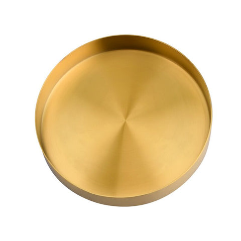 Gold Round Shape Storage Tray | Yedwo