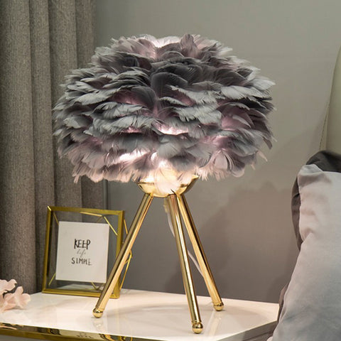 Feather Beside Table Lamp for Bedroom | Yedwo Design