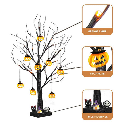 Halloween Black Glitter Spooky Tree Lights | Yedwo Design