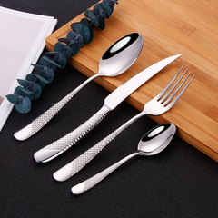 Hammered Silver Gold Silverware Set | Yedwo