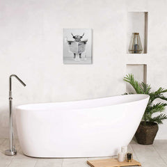 Highland Cow Wall Art in Bathtub | Yedwo