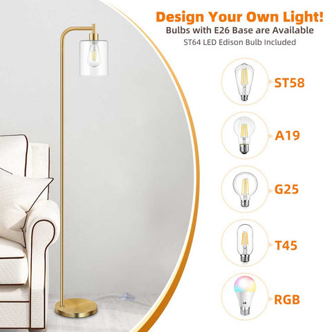 Industrial Vintage Rustic Standing Floor Lamp | Yedwo