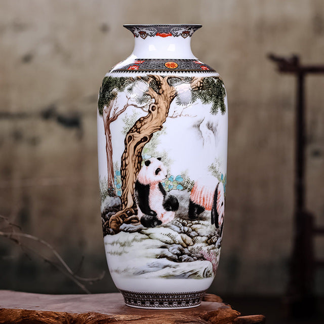Jingdezhen Chinese Lucky Painting Porcelain Vase | Yedwo Design