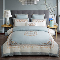 Luxury Egyptian Cotton Chic Crown Embroidery Duvet Cover Set | Yedwo