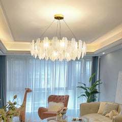 Luxury Glass Feather Art Deco Pendant Light | Yedwo