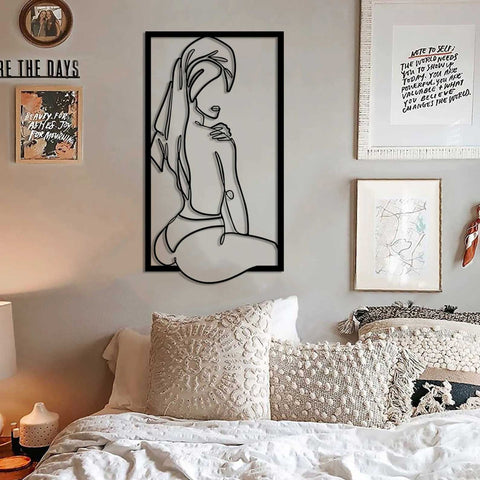 Minimalist Female Portrait Bathing Wall Art | Yedwo