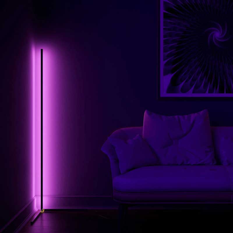 Yedwo Corner Floor Lamp | Standing Lamps for Living Room | Black LED Floor Lamp