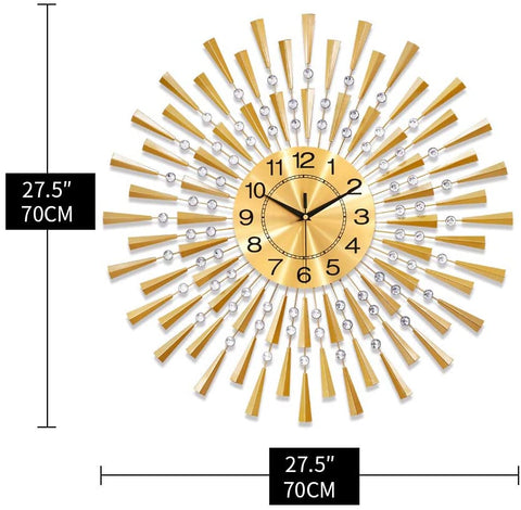 Modern Gold Crystal Wall Clock | Yedwo Design
