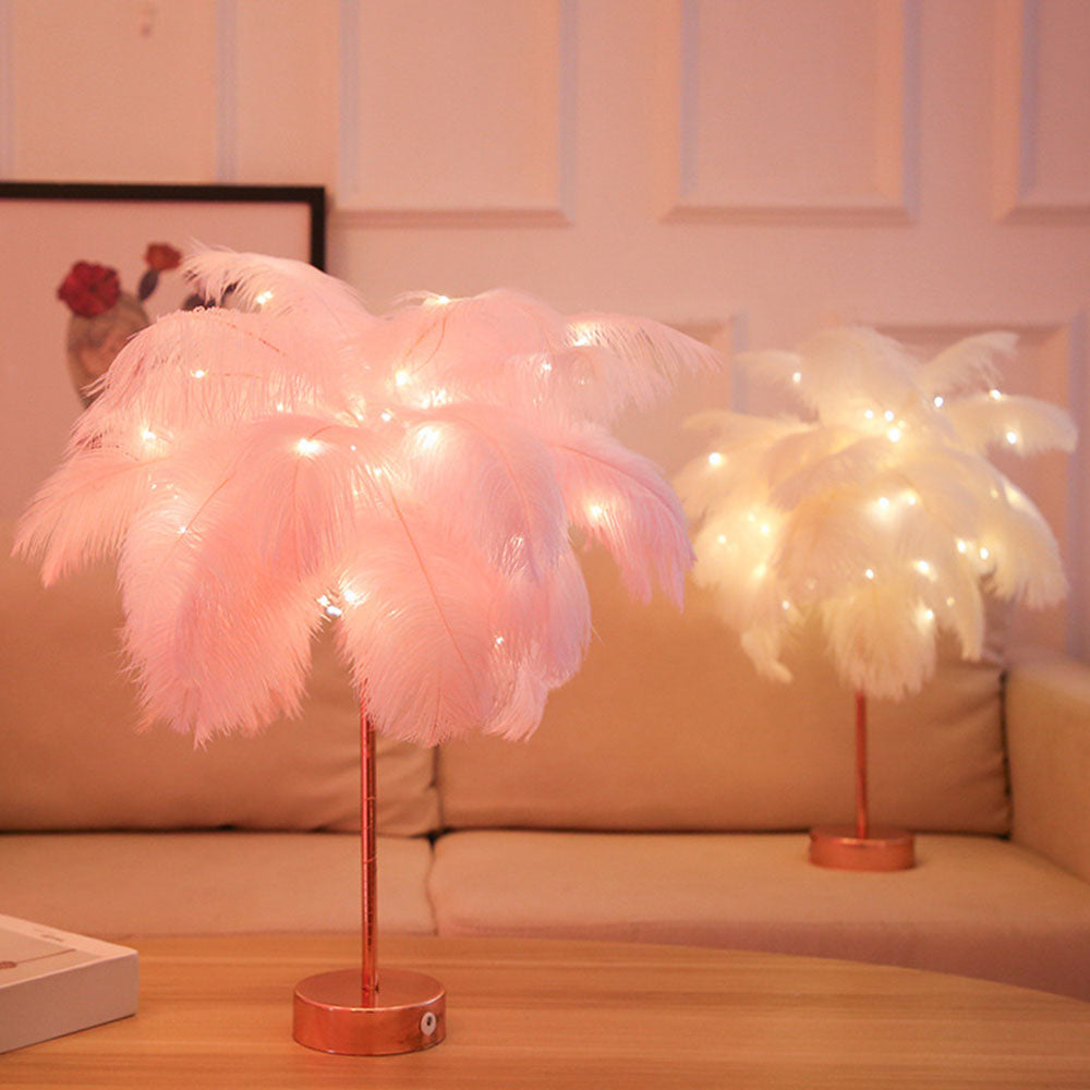 Modern Romantic Feather Table Lamp | Yedwo DIY