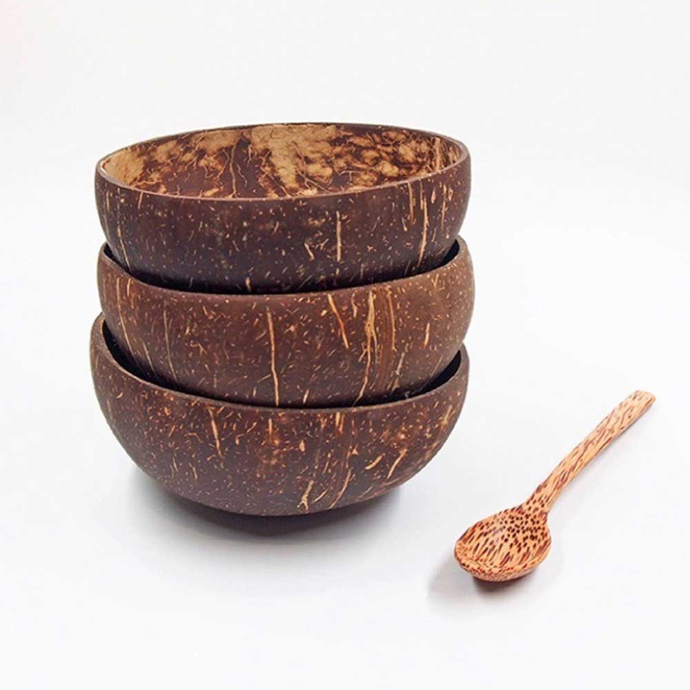 Natural Coconut Shell Bowls Set | Yedwo – YEDWO