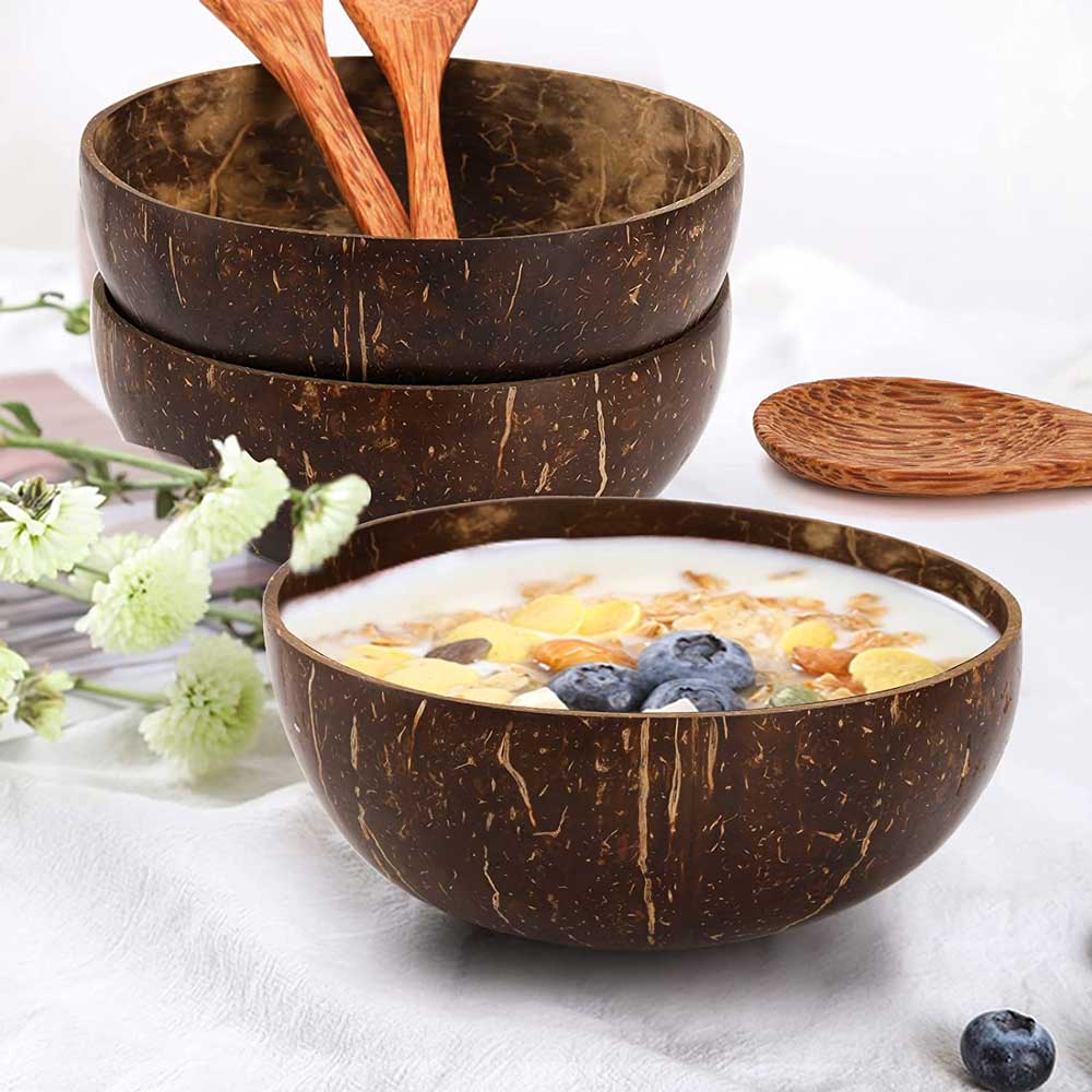 Natural Coconut Shell Bowls Set | Yedwo – YEDWO