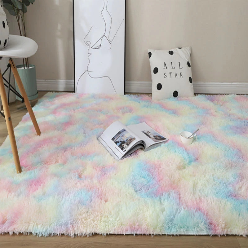 Tie Dyeing Plush Soft Anti-slip Floor Mats | Yedwo Home