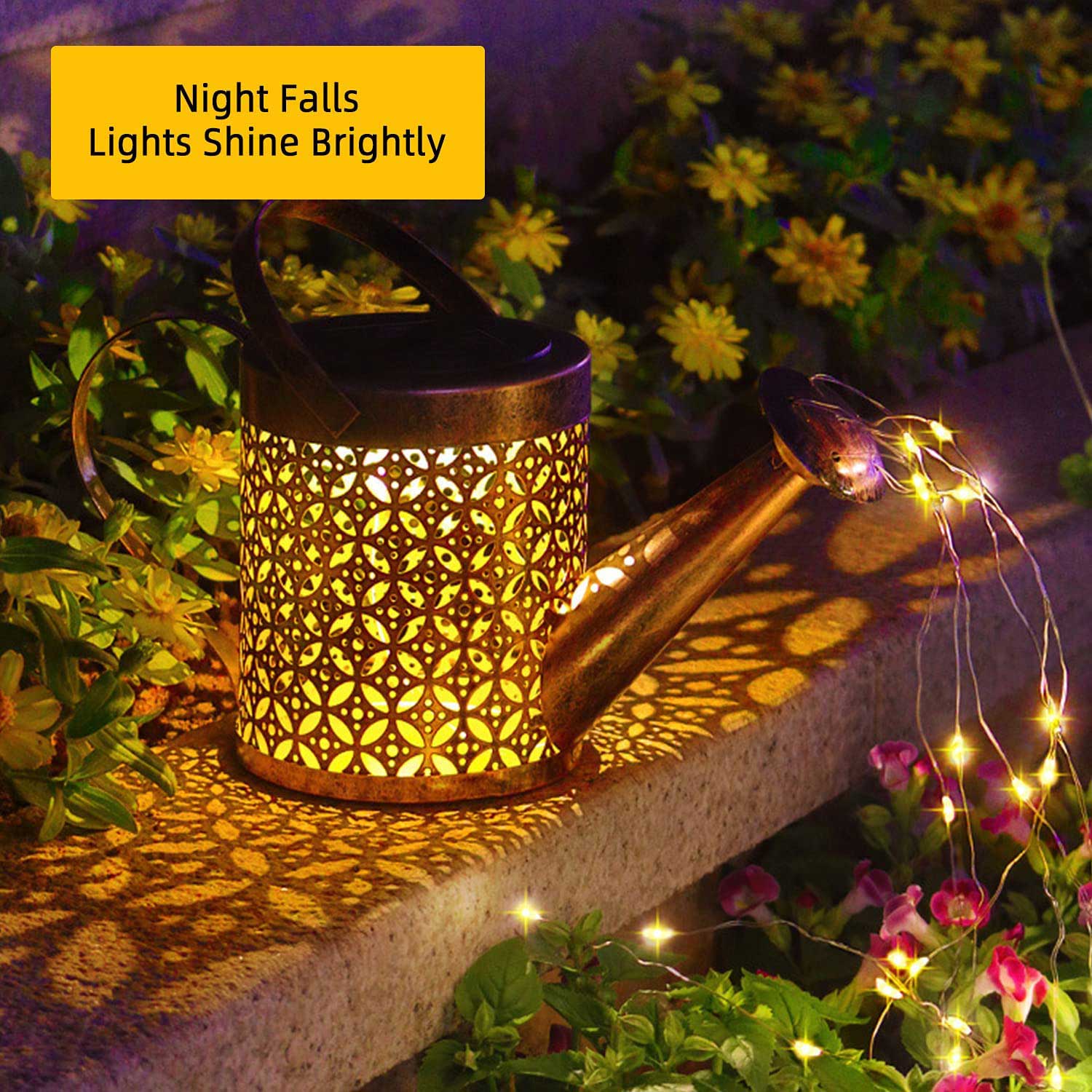 Retro Solar Watering Can with Decor Lights | Yedwo